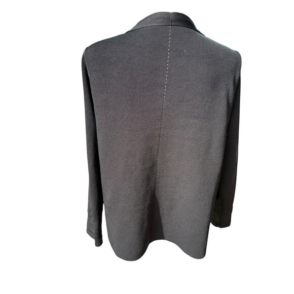 MM LaFleur Woolf Black Knit Perforated Detail Open Front Jardigan - +1 / XL - Picture 8 of 11